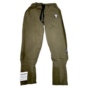 Unisex (sz8/9) nununu Skull Patch Pants in Olive green